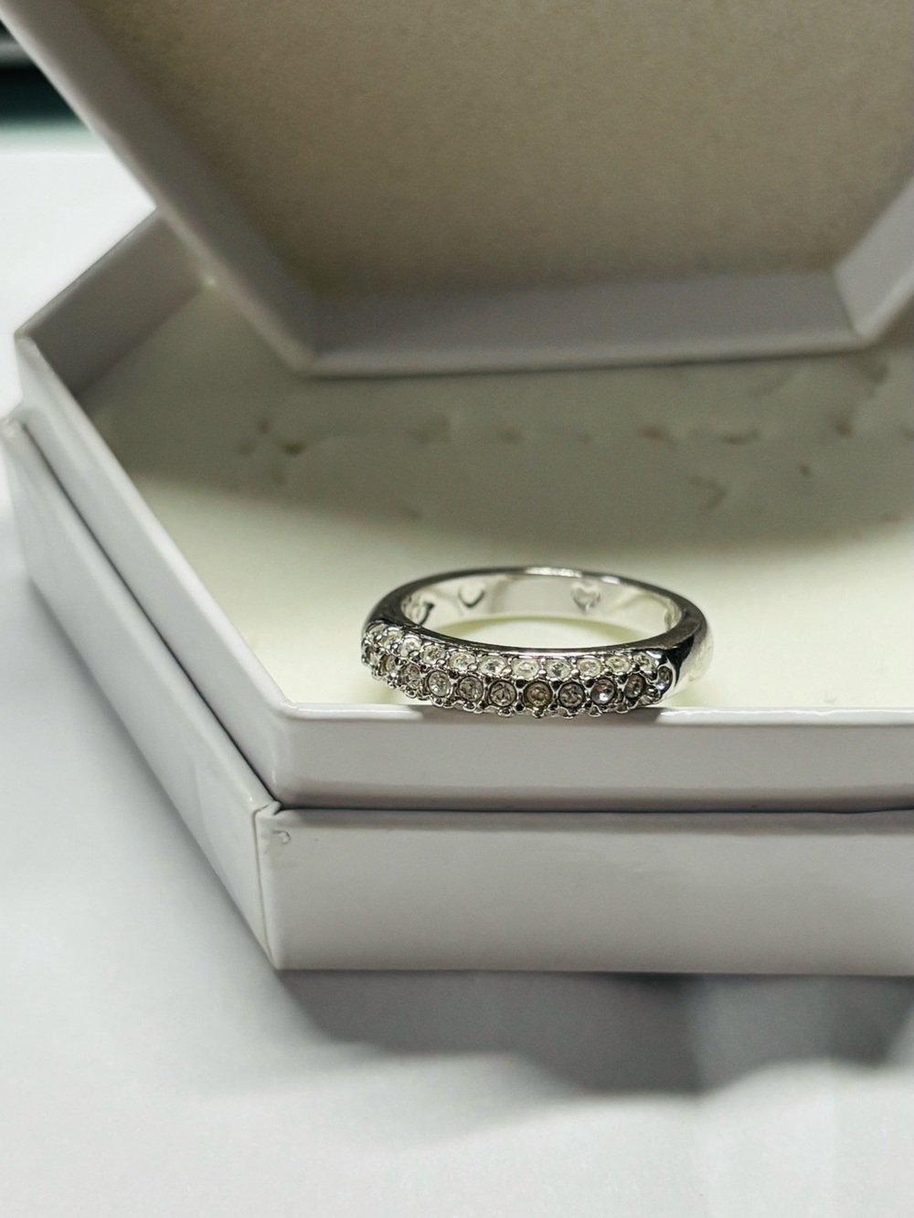 Swarovski Silver Pav Crystal Stack Ring